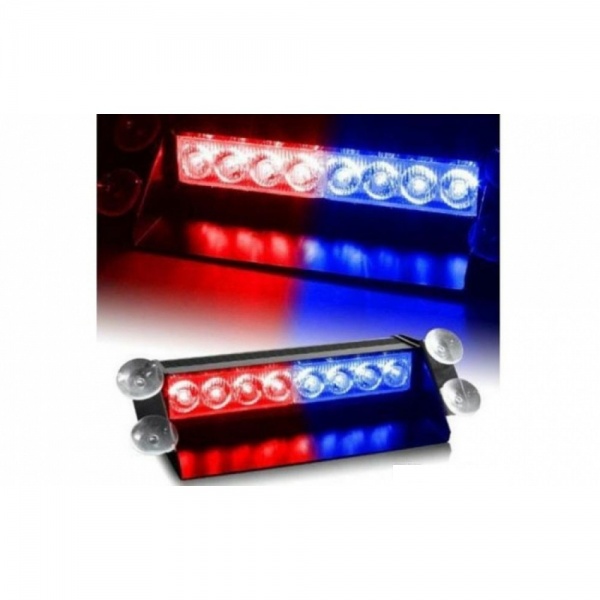 Lampa Stroboscop LED auto, rosu si albastru